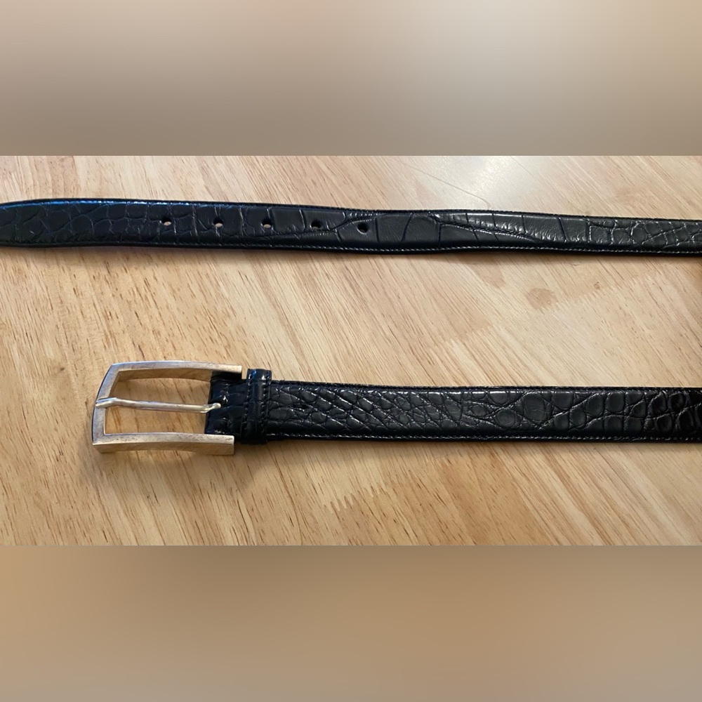 Ralph Lauren purple label black alligator belt Mens size 36
